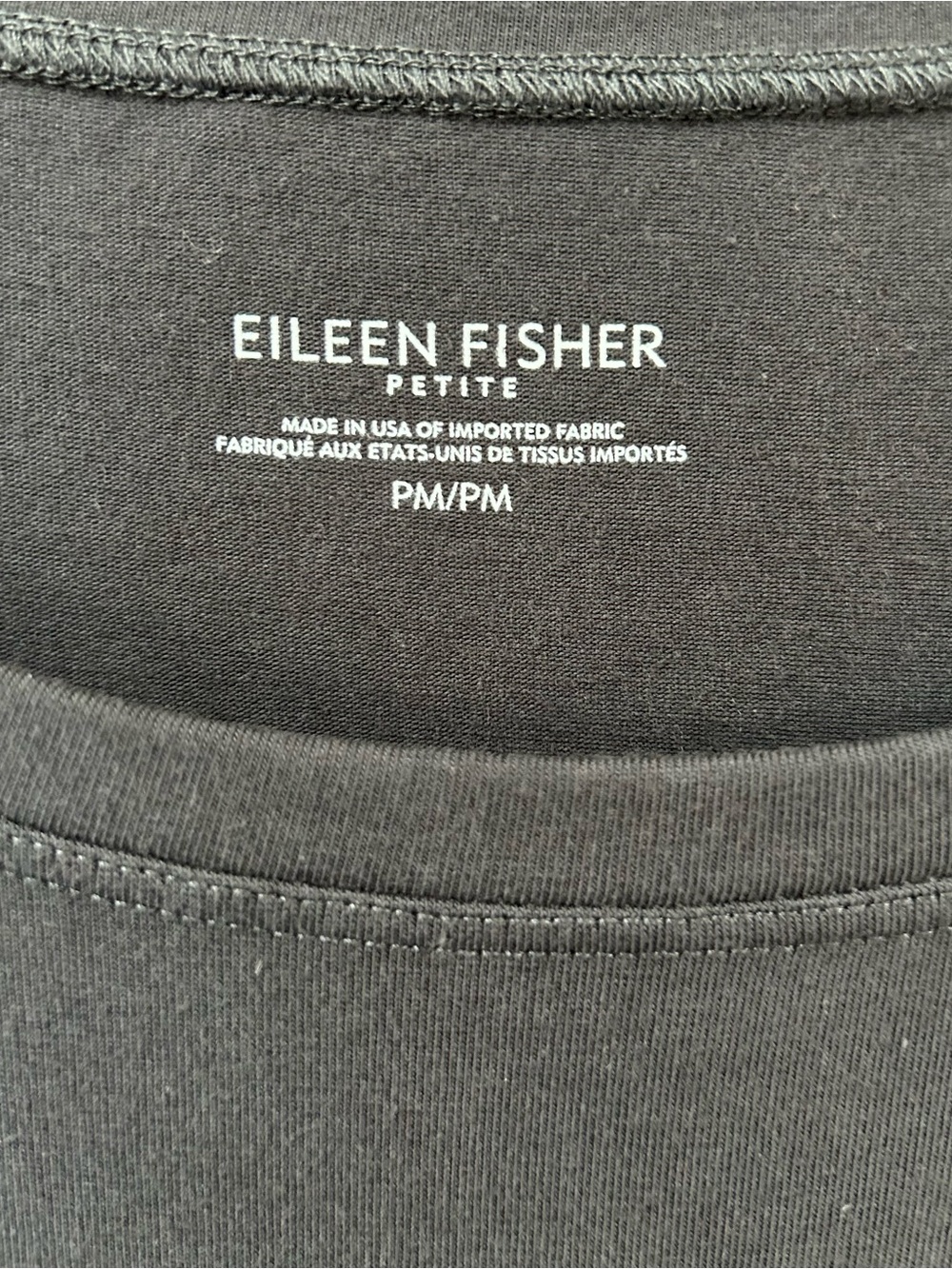 Eileen Fisher Organic Cotton Jersey knit Dress PM petite medium grey minimalist - Picture 3 of 6